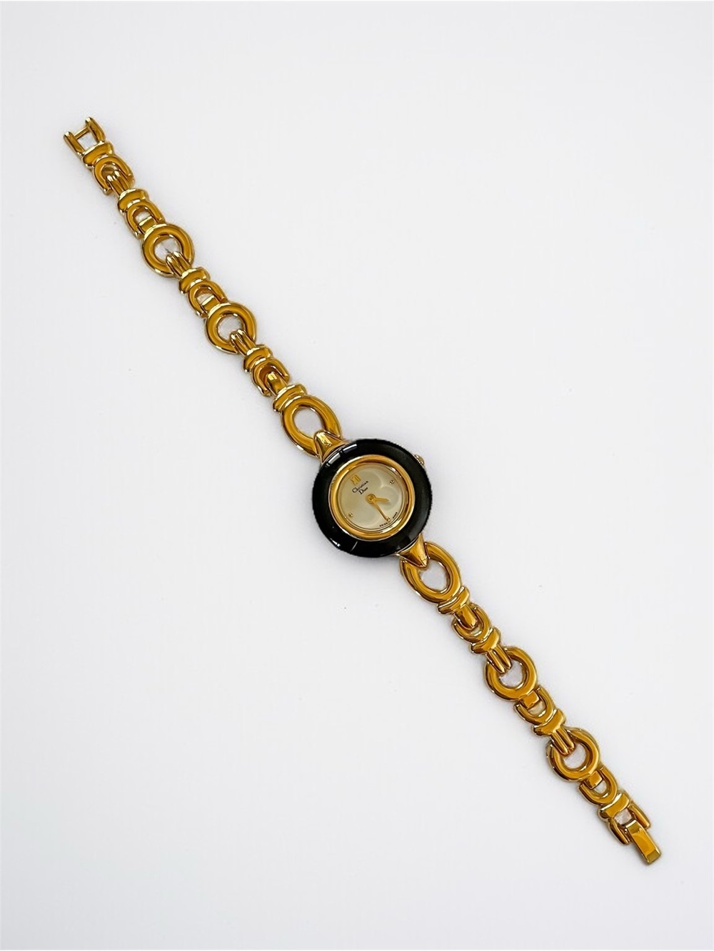 Christian Dior Gold With Black Change Bezel Link Bracelet Watch - Picture 5 of 16